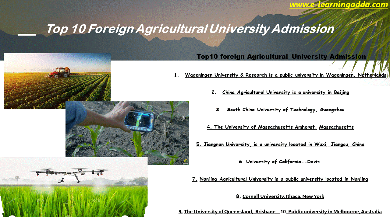 Top 10 Foreign Agricultural University